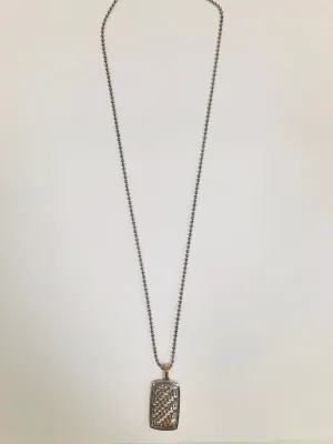 Sterling Silver Dog Tag with Diamond