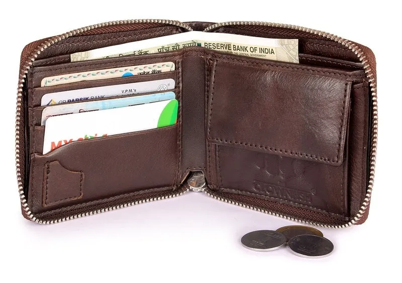 THE CLOWNFISH Brown Men's Wallet - RFID Blocking, Bi-Fold | 6 Compartments | Brown
