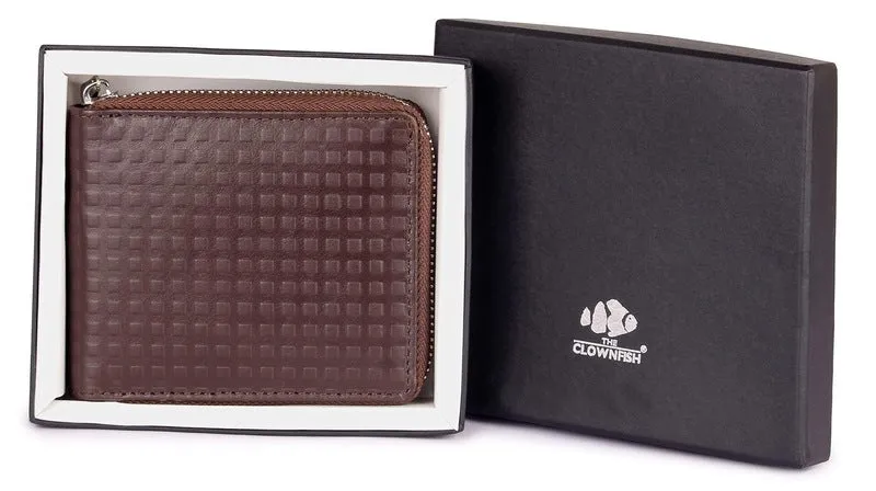 THE CLOWNFISH Brown Men's Wallet - RFID Blocking, Bi-Fold | 6 Compartments | Brown