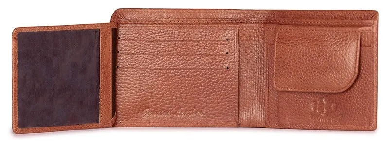 THE CLOWNFISH Brown Men's Wallet - RFID Protection, Genuine Leather | Bifold Design | 12cm x 9.5cm | Brown