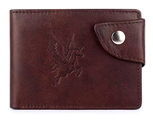 THE CLOWNFISH Coffee Men's Wallet - Premium Leather, RFID Protection | 8 Compartments | Casual Style