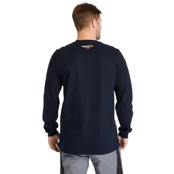 Timberland Pro Men's FR Cotton Core LS W/ Logo Work T-Shirt - Navy - TB0A1V8D410