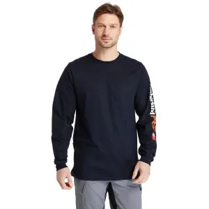 Timberland Pro Men's FR Cotton Core LS W/ Logo Work T-Shirt - Navy - TB0A1V8D410