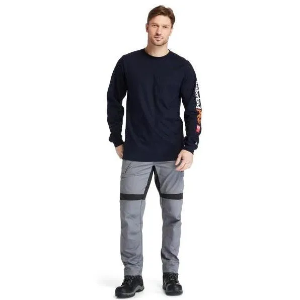 Timberland Pro Men's FR Cotton Core LS W/ Logo Work T-Shirt - Navy - TB0A1V8D410