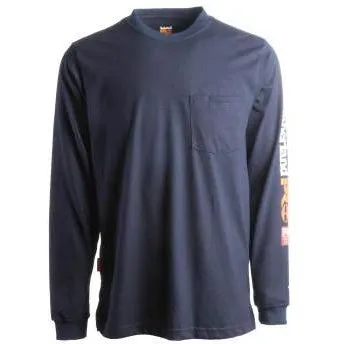 Timberland Pro Men's FR Cotton Core LS W/ Logo Work T-Shirt - Navy - TB0A1V8D410