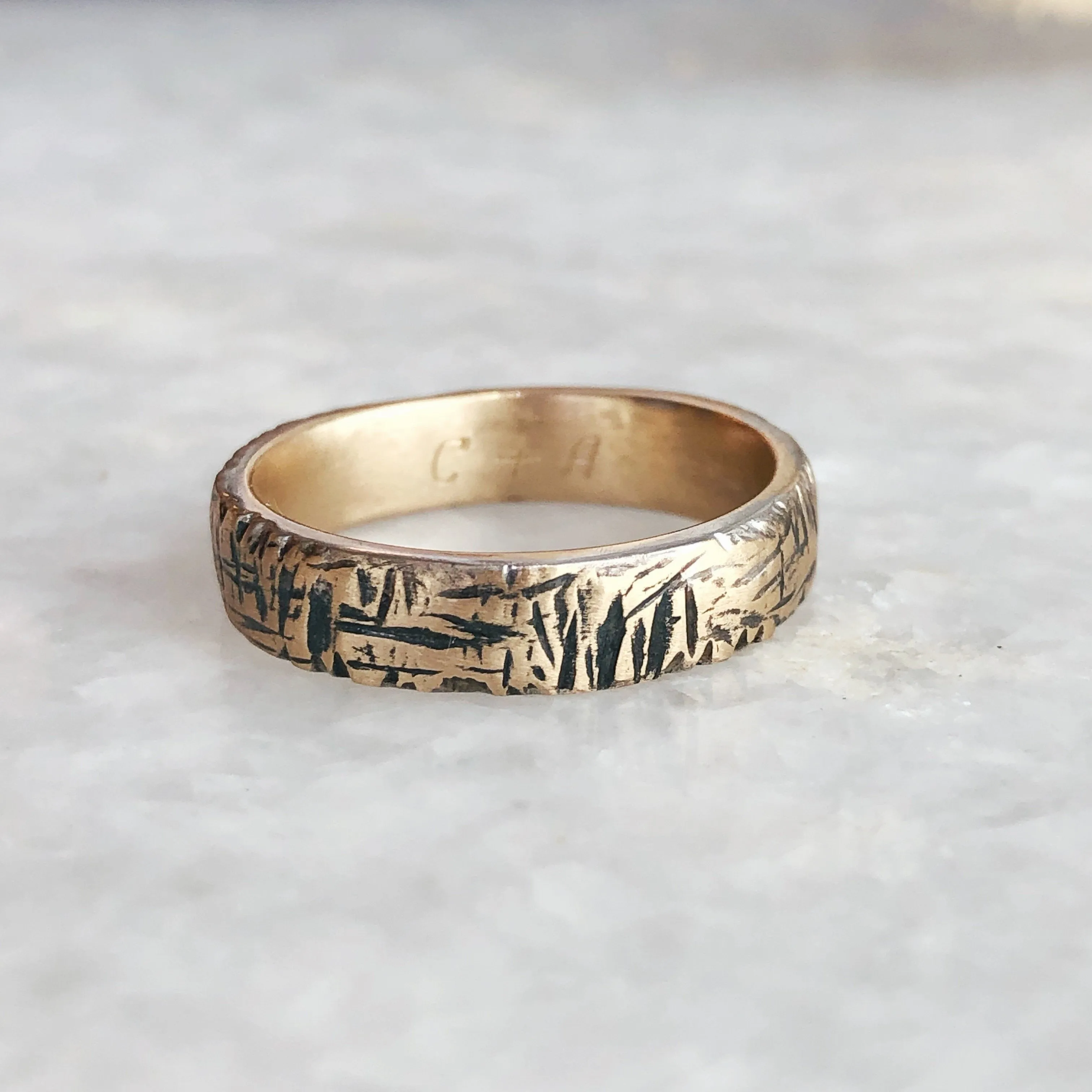 Unisex 5mm Blackened Rustic Band (Final Sale)