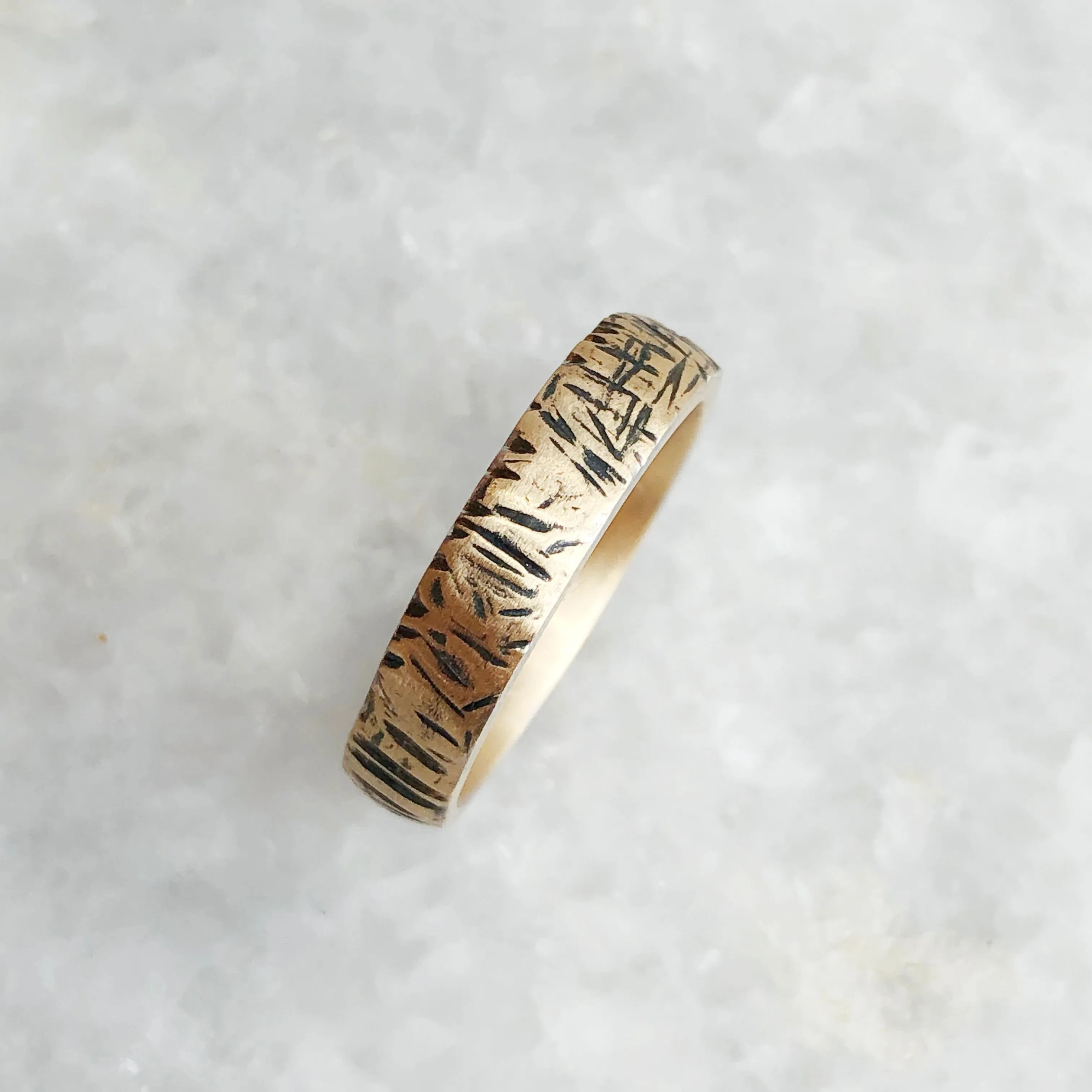 Unisex 5mm Blackened Rustic Band (Final Sale)