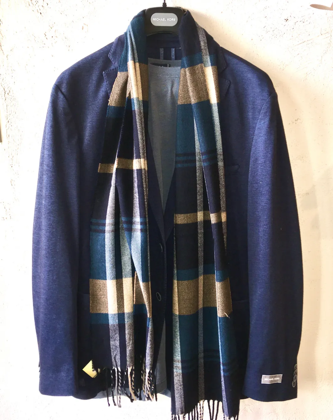 Unstructured Stretch Blazer in Navy