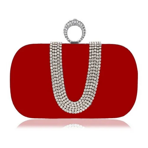 Velvet luxury women clutch party diamonds