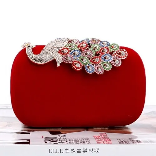 Velvet luxury women clutch party diamonds
