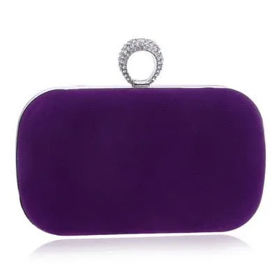 Velvet luxury women clutch party diamonds