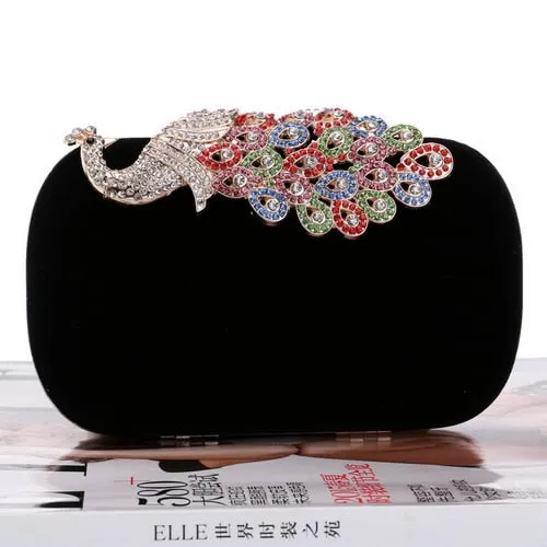 Velvet luxury women clutch party diamonds