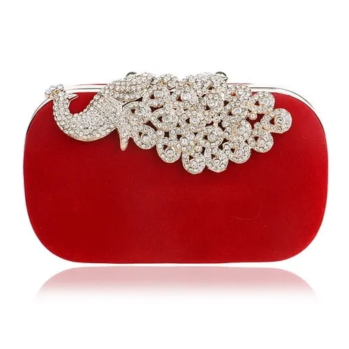 Velvet luxury women clutch party diamonds
