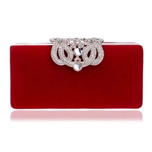 Velvet luxury women clutch party diamonds