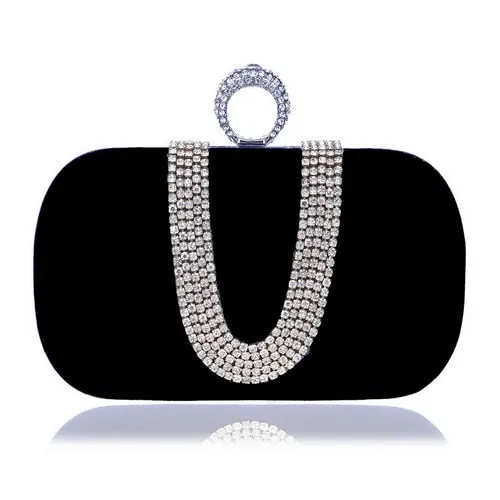 Velvet luxury women clutch party diamonds