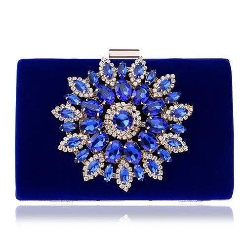 Velvet luxury women clutch party diamonds