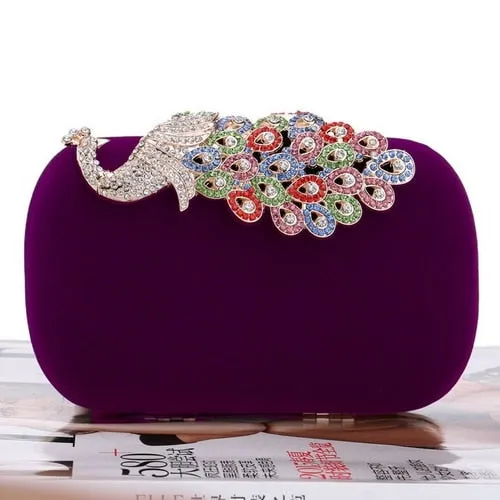 Velvet luxury women clutch party diamonds