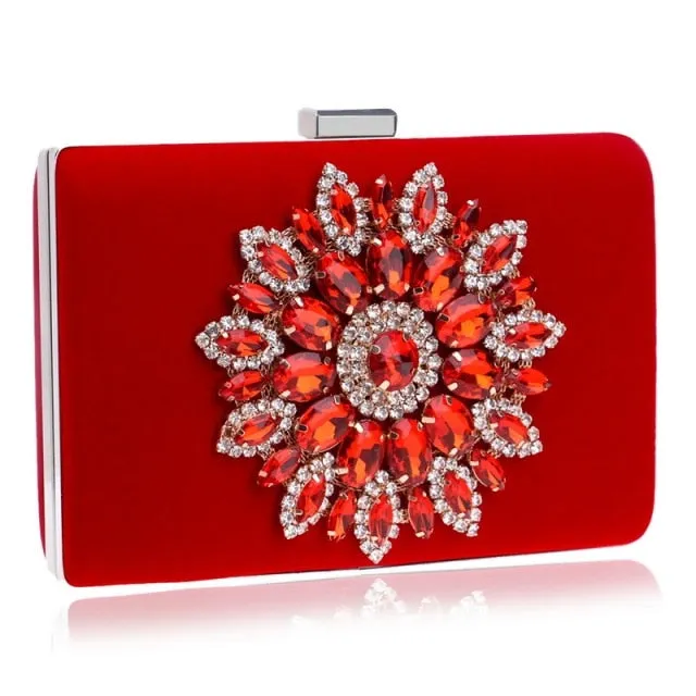 Velvet luxury women clutch party diamonds