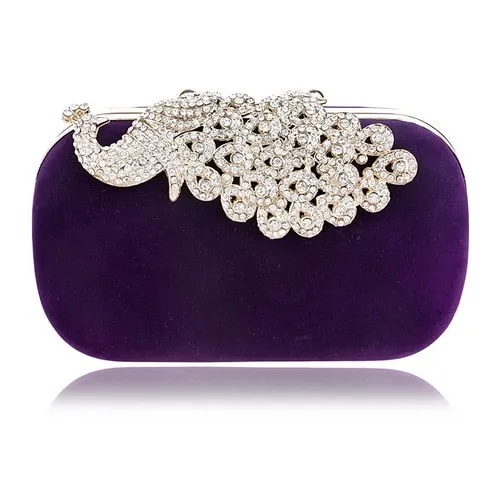 Velvet luxury women clutch party diamonds