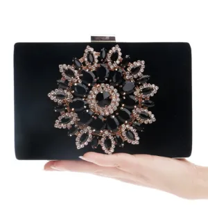 Velvet luxury women clutch party diamonds