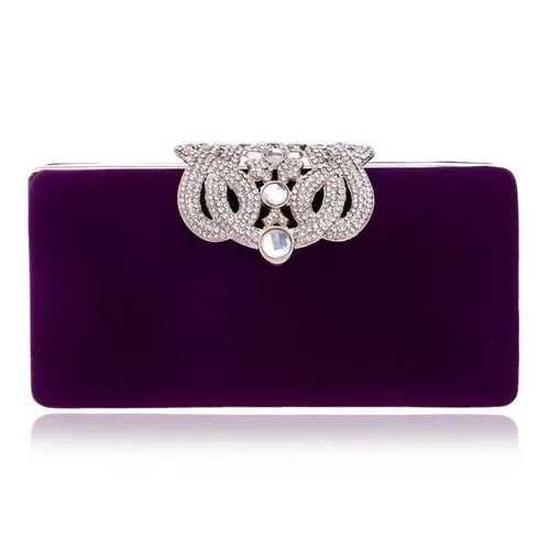 Velvet luxury women clutch party diamonds