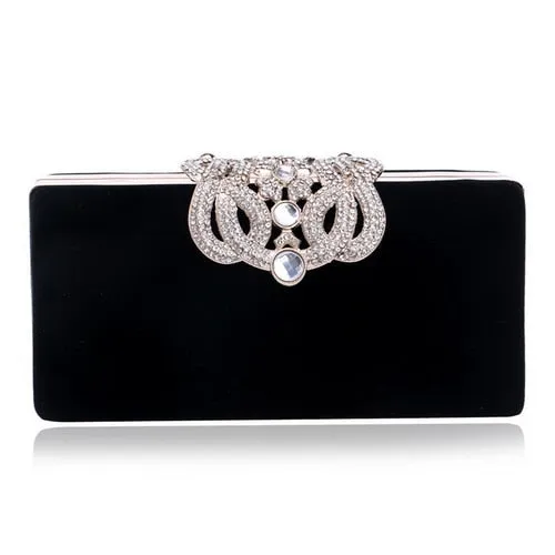 Velvet luxury women clutch party diamonds