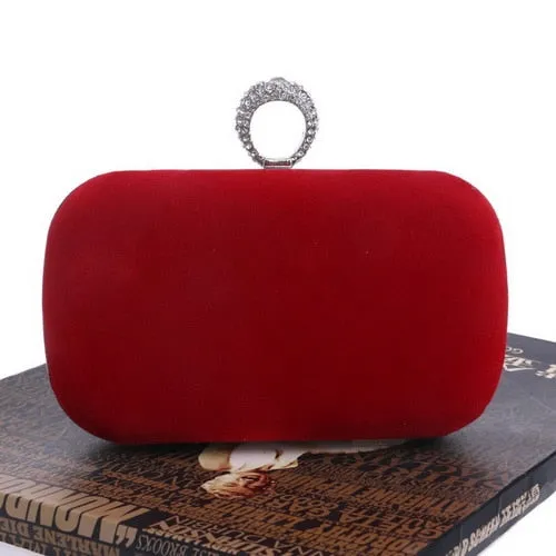 Velvet luxury women clutch party diamonds