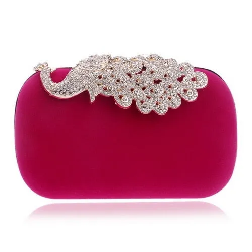 Velvet luxury women clutch party diamonds