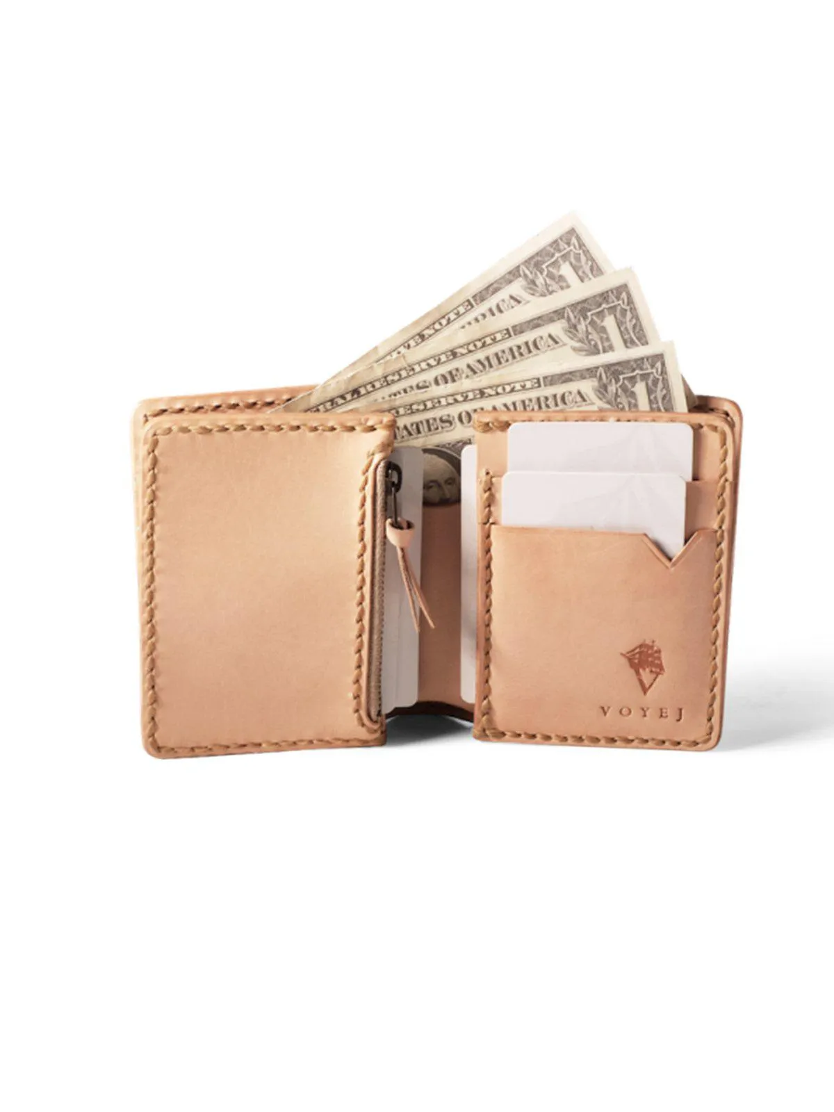 Voyej Auburn Natural Short Wallet