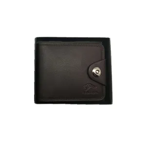 Wallet Magnetic Button Embossed Roo Dark Brown