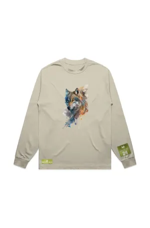 WOLFPACK UNLTD L/S GRAPHIC TEE | BLUE PALE MOON |BUTTER BEIGE