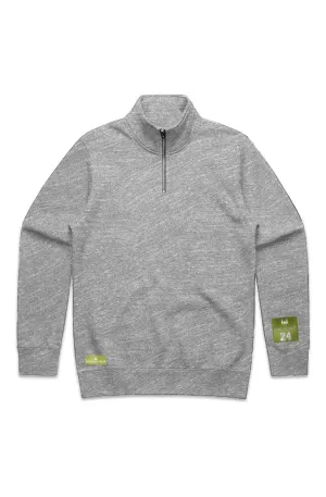 WOLFPACK UNLTD "STENCIL HALF ZIP" PREMIUM HEAVYWEIGHT SWEATER | ATHLETIC GRAY
