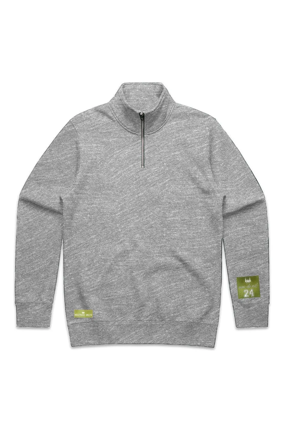 WOLFPACK UNLTD "STENCIL HALF ZIP" PREMIUM HEAVYWEIGHT SWEATER | ATHLETIC GRAY