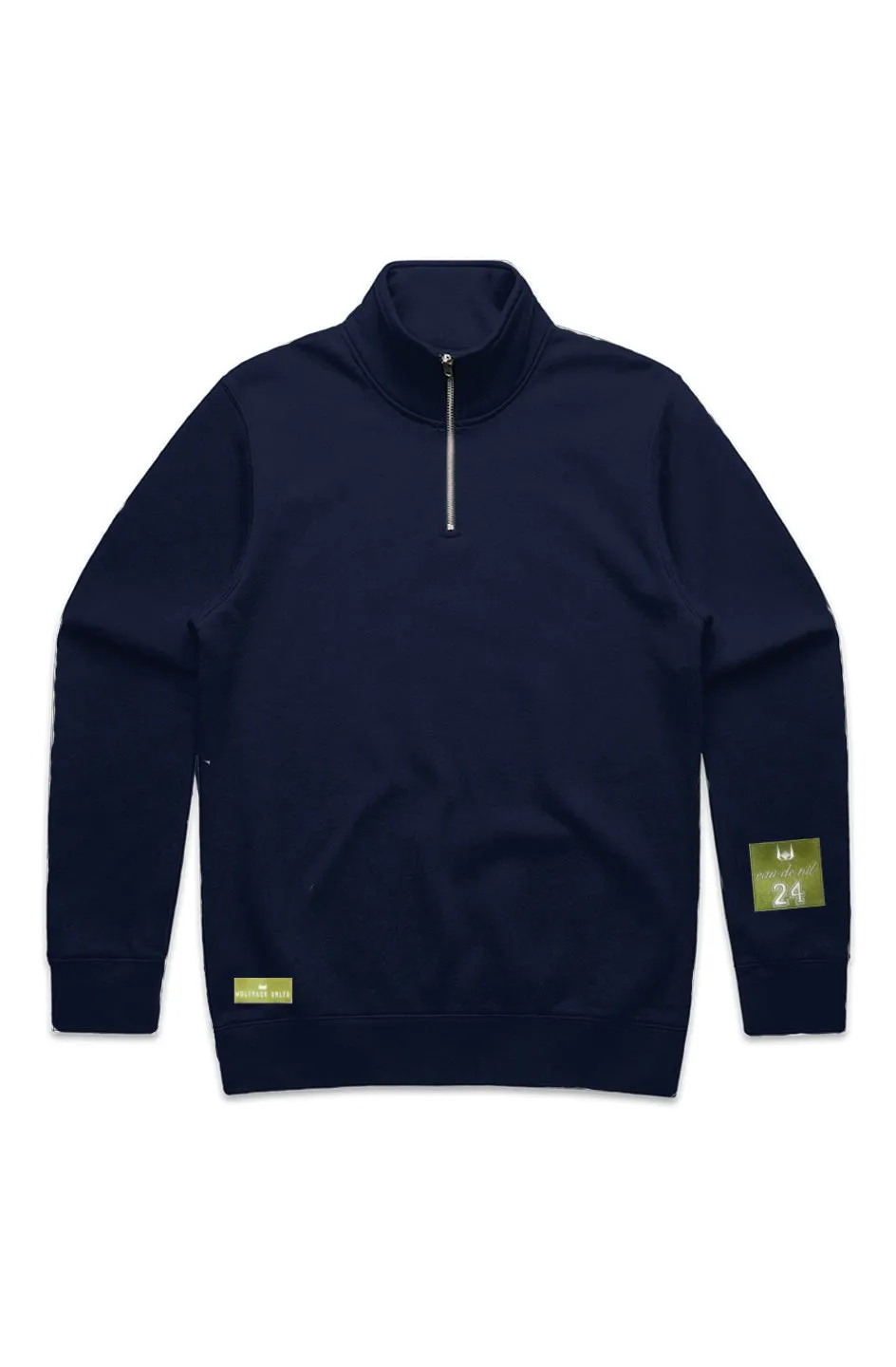 WOLFPACK UNLTD "STENCIL HALF ZIP" PREMIUM HEAVYWEIGHT SWEATER | NAVY BLUE