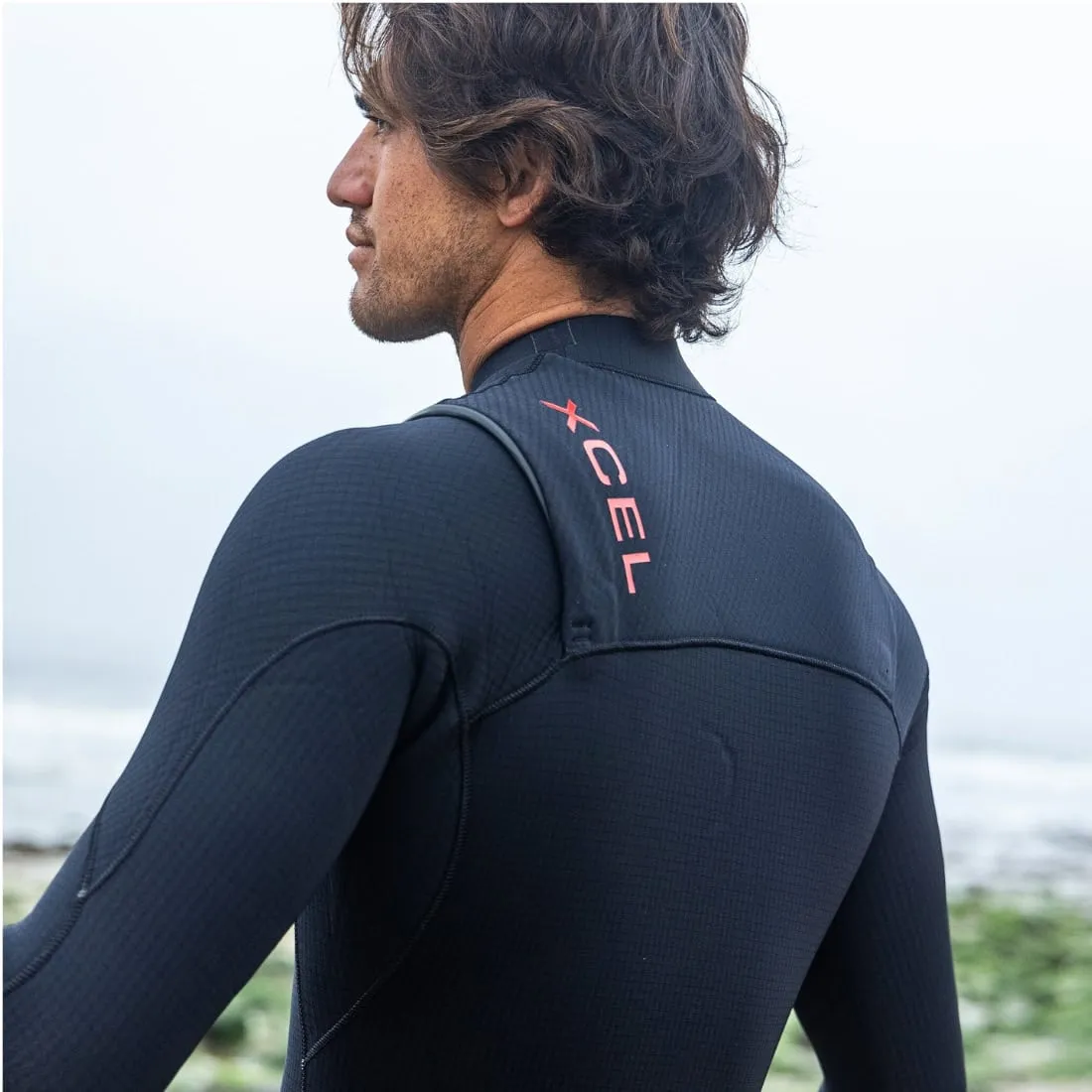 Xcel Mens 5/4mm Infiniti Hooded Chest Zip Wetsuit - Black