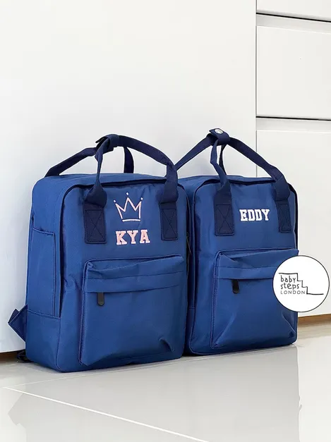 (Yellow) Personalised Name Twin Handle Backpack