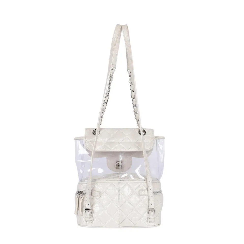 Zip Around Front Flap Backpack Quilted Leather