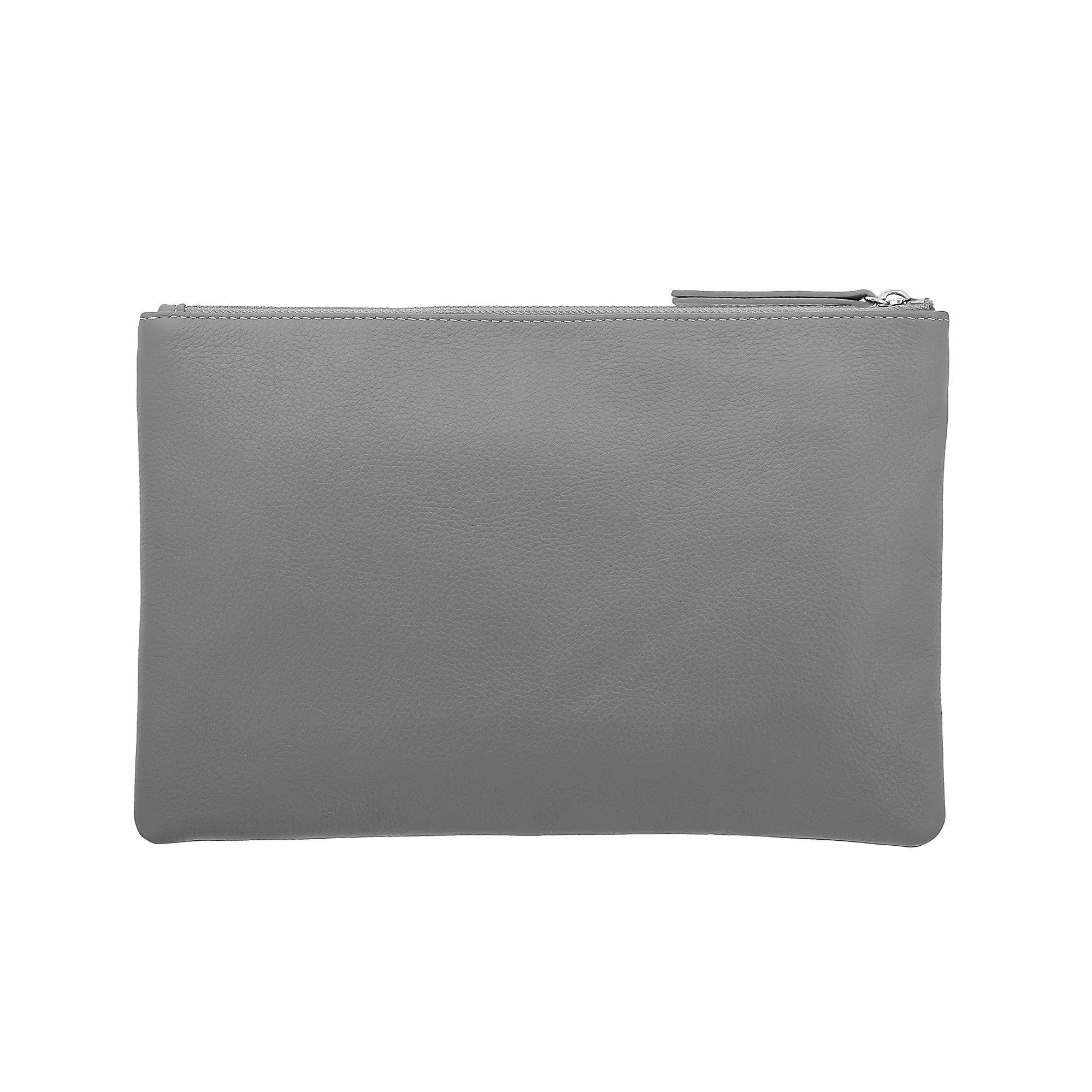 Zip Clutch Pouch Gray