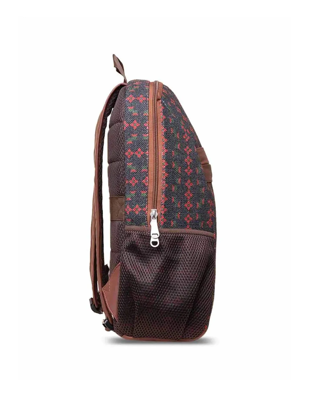 ZOUK Women Black & Red Graphic Backpack
