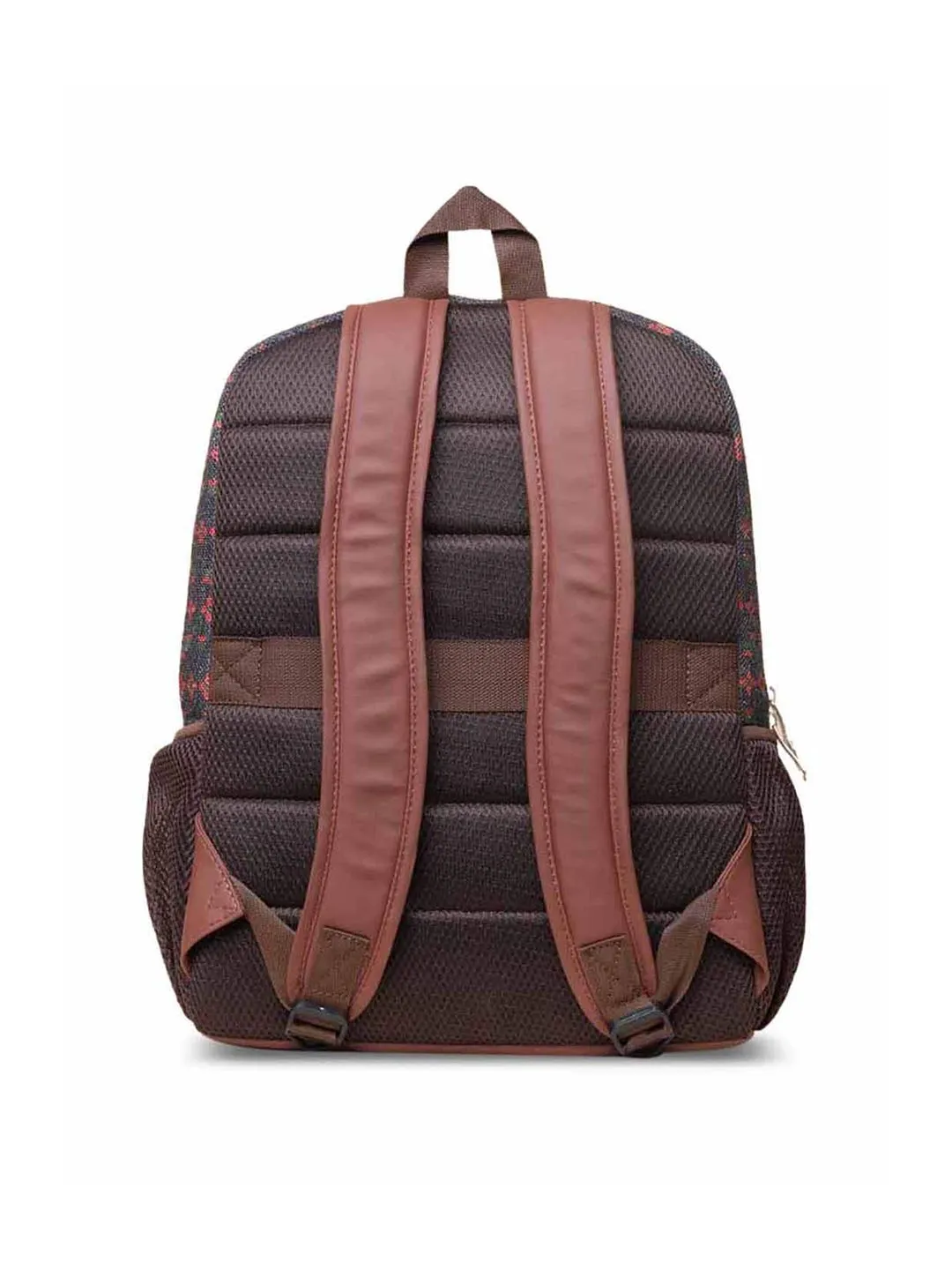 ZOUK Women Black & Red Graphic Backpack